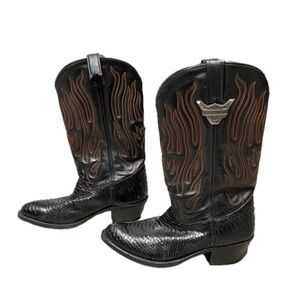 HarleyDavidsonLimitedEditionSnakeSkinBootsSize10READDESCRIPTION